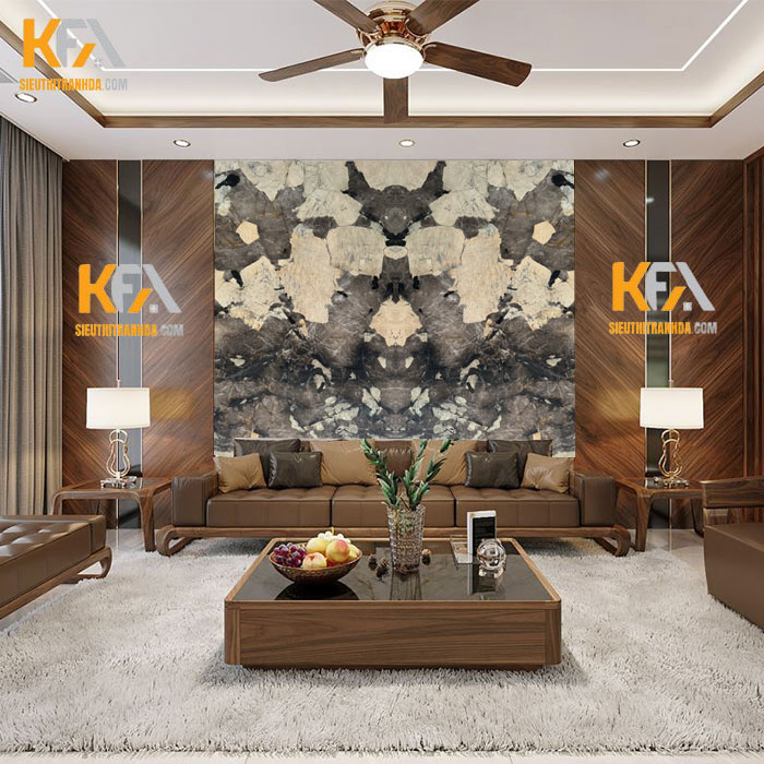 Tranh đá đối xứng xuyên sáng TDDX-EU04