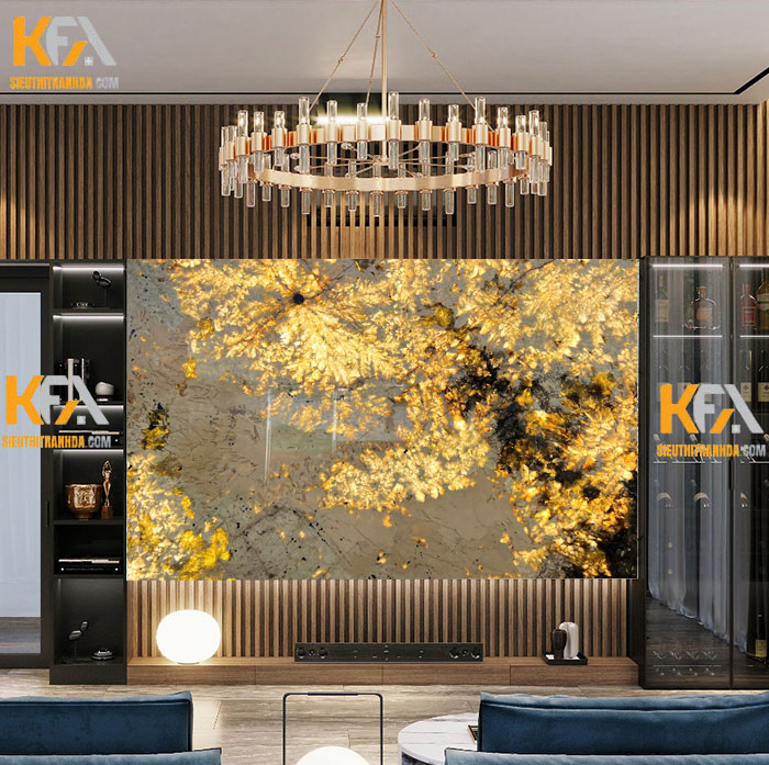 Tranh đá Alpinus xuyên sáng tự nhiên TC-001