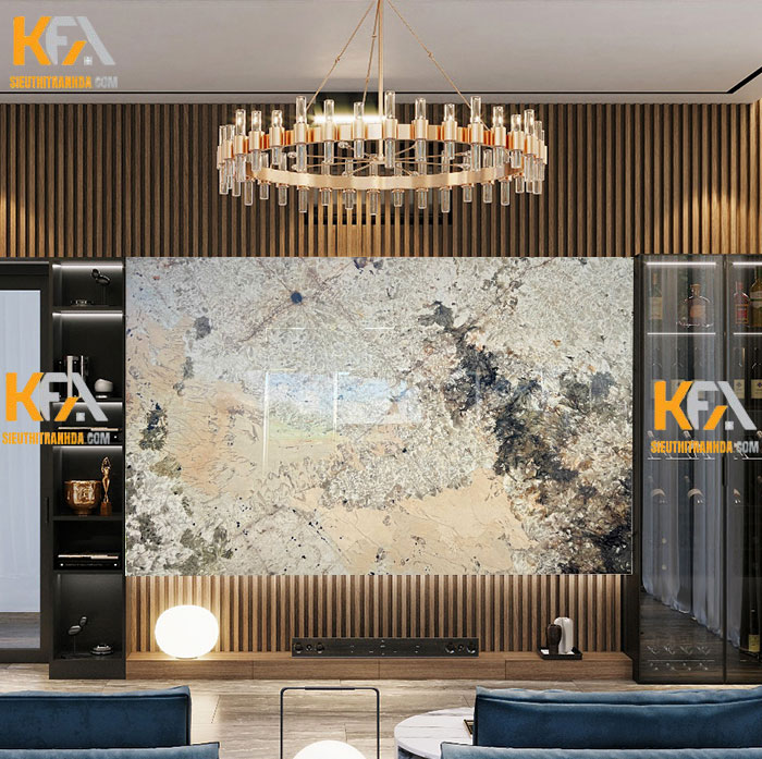 Tranh đá Alpinus xuyên sáng tự nhiên TC-001