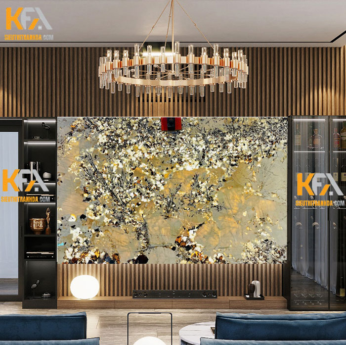 Tranh đá hoa đào xuyên sáng GMC-001