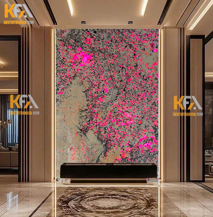 Tranh đá hoa đào xuyên sáng Brazil TC-003